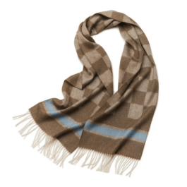 Luxury 100% Cashmere Scarf – Soft & Warm Wrap for Men & Women -Brown